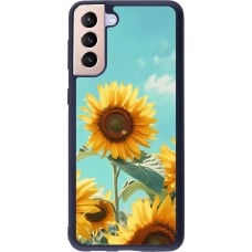 Coque Samsung Galaxy S21+ 5G - Silicone rigide noir Sunflowers Summer 2026