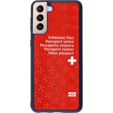 Coque Samsung Galaxy S21+ 5G - Silicone rigide noir Swiss Passport