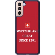 Coque Samsung Galaxy S21+ 5G - Silicone rigide noir Switzerland Great Since 1291