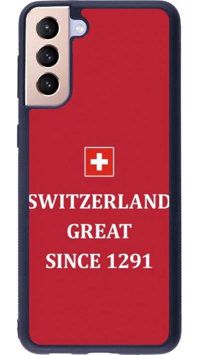 Coque Samsung Galaxy S21+ 5G - Silicone rigide noir Switzerland Great Since 1291