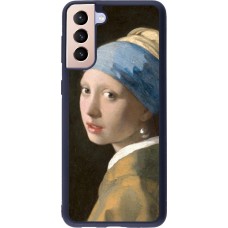 Coque Samsung Galaxy S21+ 5G - Silicone rigide noir Tableau art - La Jeune fille à la perle - Johannes Vermeer
