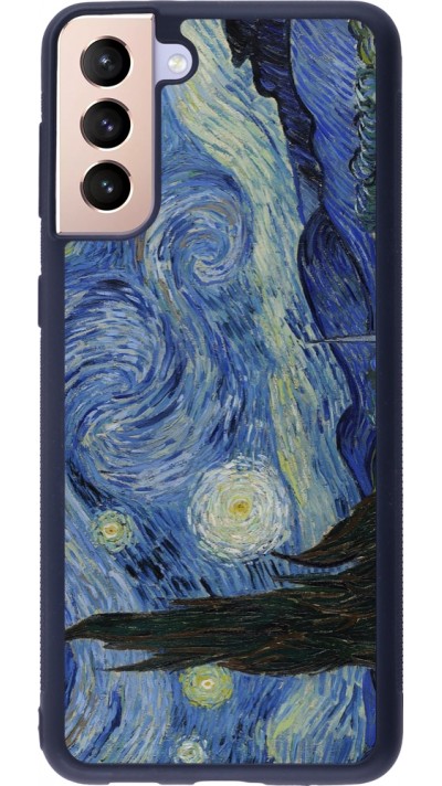 Coque Samsung Galaxy S21+ 5G - Silicone rigide noir Tableau art - La Nuit étoilée - Van Gogh