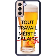 Coque Samsung Galaxy S21+ 5G - Silicone rigide noir Tout travail mérite sa bière