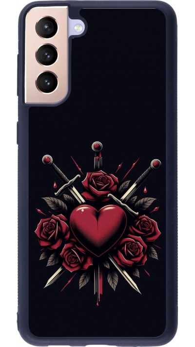 Samsung Galaxy S21+ 5G Case Hülle - Silikon schwarz Valentine 2024 gothic love