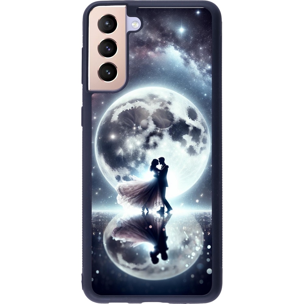 Samsung Galaxy S21+ 5G Case Hülle - Silikon schwarz Valentin 2024 Liebe unter dem Mond