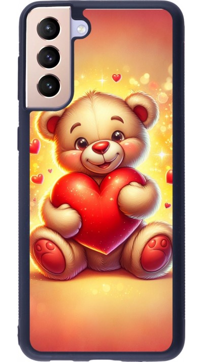 Samsung Galaxy S21+ 5G Case Hülle - Silikon schwarz Valentin 2024 Teddy Liebe