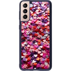 Samsung Galaxy S21+ 5G Case Hülle - Silikon schwarz Valentin 2025 Konfetti