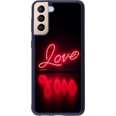 Samsung Galaxy S21+ 5G Case Hülle - Silikon schwarz Valentine 2025 Neon Liebe