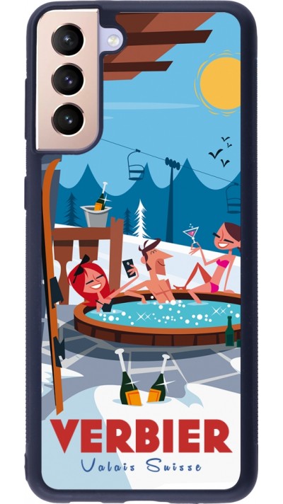 Samsung Galaxy S21+ 5G Case Hülle - Silikon schwarz Verbier Mountain Jacuzzi