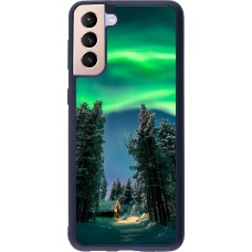 Coque Samsung Galaxy S21+ 5G - Silicone rigide noir Winter 22 Northern Lights
