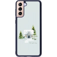 Coque Samsung Galaxy S21+ 5G - Silicone rigide noir Winter 25 Cosy House