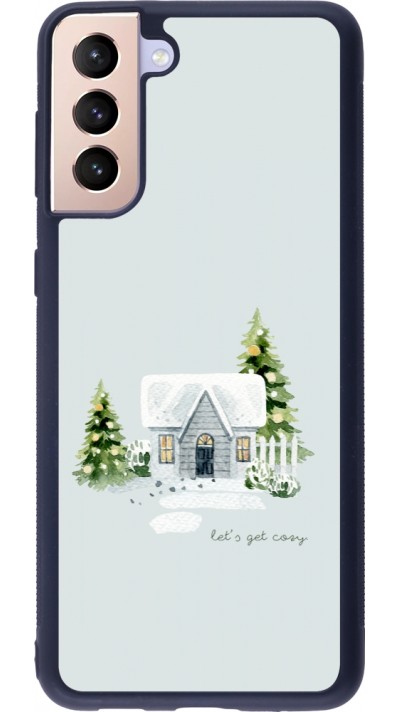 Coque Samsung Galaxy S21+ 5G - Silicone rigide noir Winter 25 Cosy House