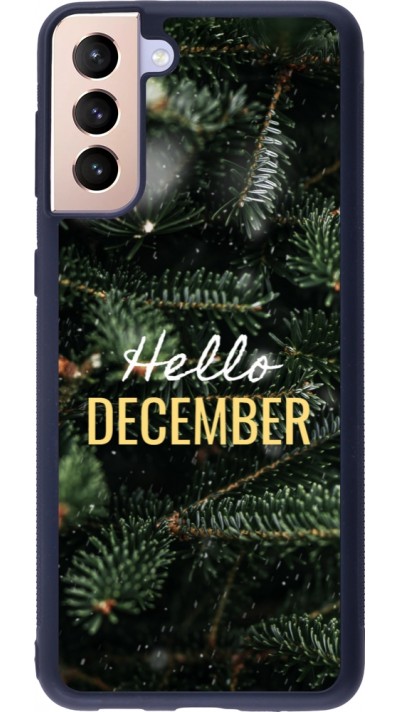 Coque Samsung Galaxy S21+ 5G - Silicone rigide noir Winter 25 Winter hello december