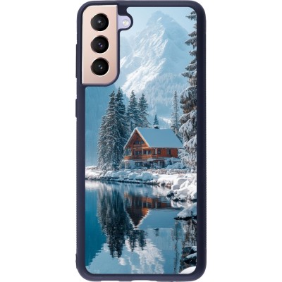 Samsung Galaxy S21+ 5G Case Hülle - Silikon schwarz Winter 25 Winter house forest day