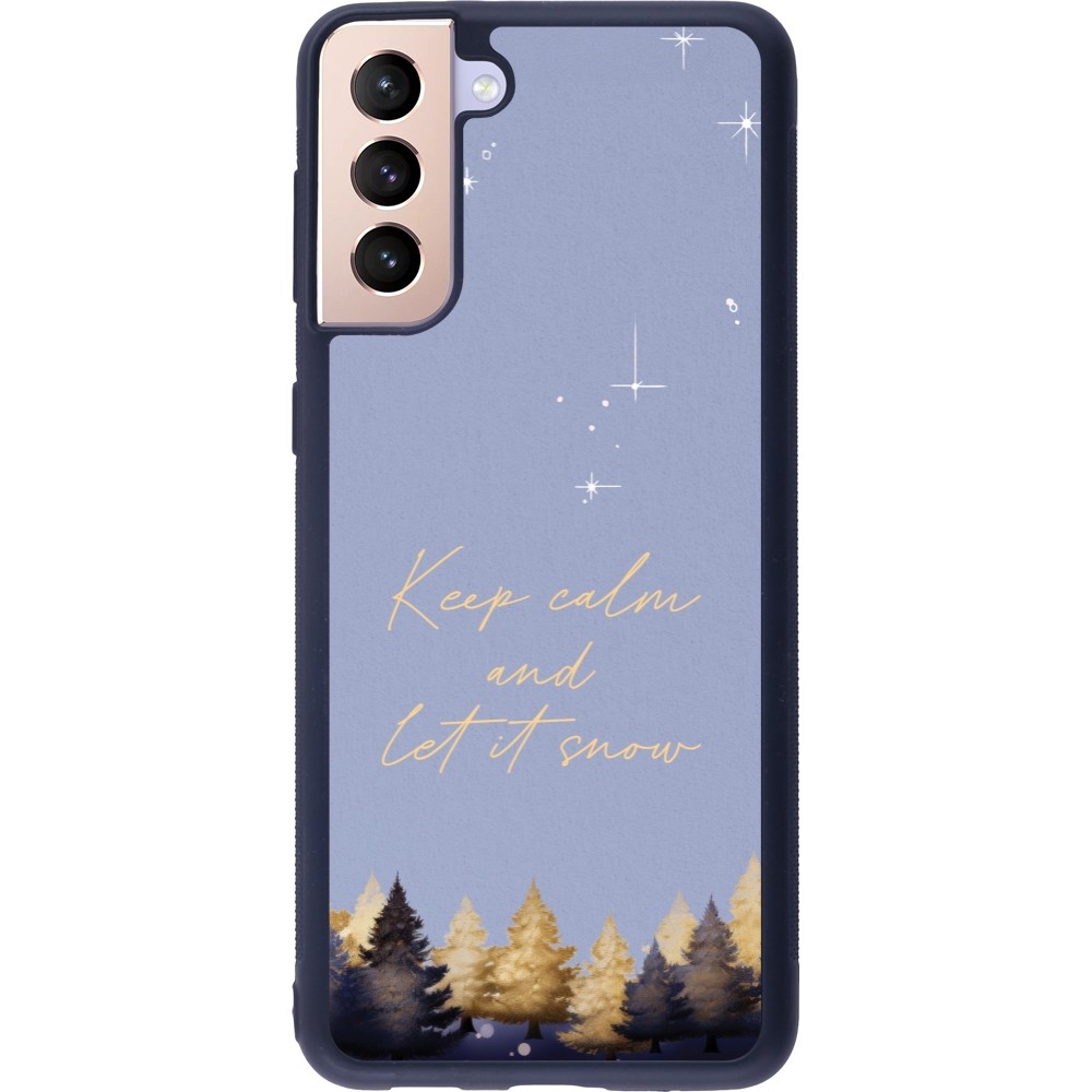 Coque Samsung Galaxy S21+ 5G - Silicone rigide noir Winter 25 Winter illustration of trees