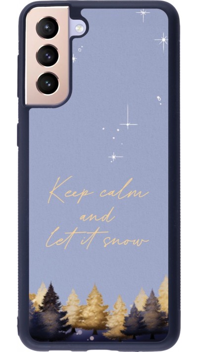 Coque Samsung Galaxy S21+ 5G - Silicone rigide noir Winter 25 Winter illustration of trees