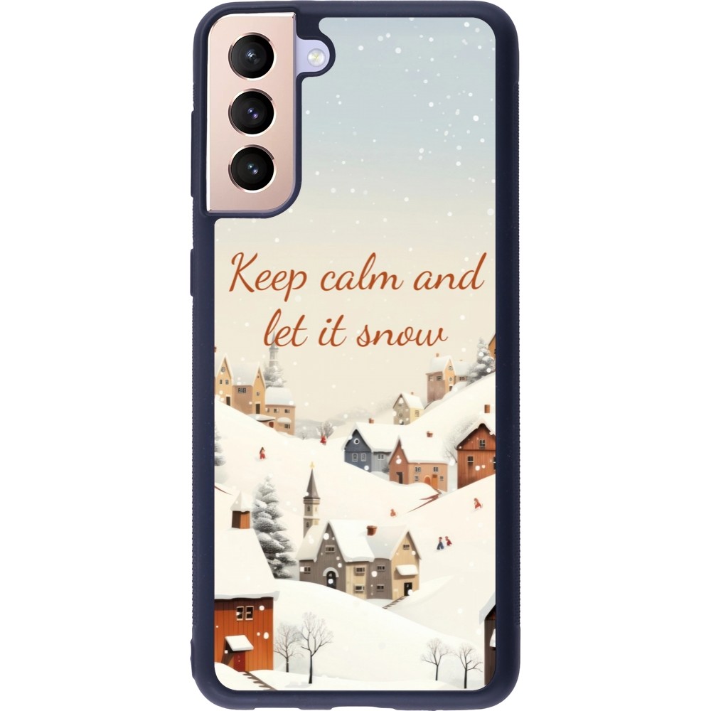 Coque Samsung Galaxy S21+ 5G - Silicone rigide noir Winter 25 Winter Keep calm and let it snow