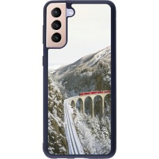Coque Samsung Galaxy S21+ 5G - Silicone rigide noir Winter 25 Winter polar express