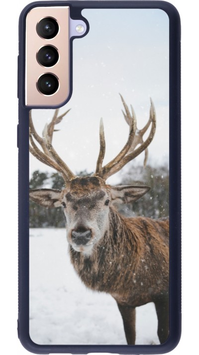 Coque Samsung Galaxy S21+ 5G - Silicone rigide noir Winter 25 Winter reindeer