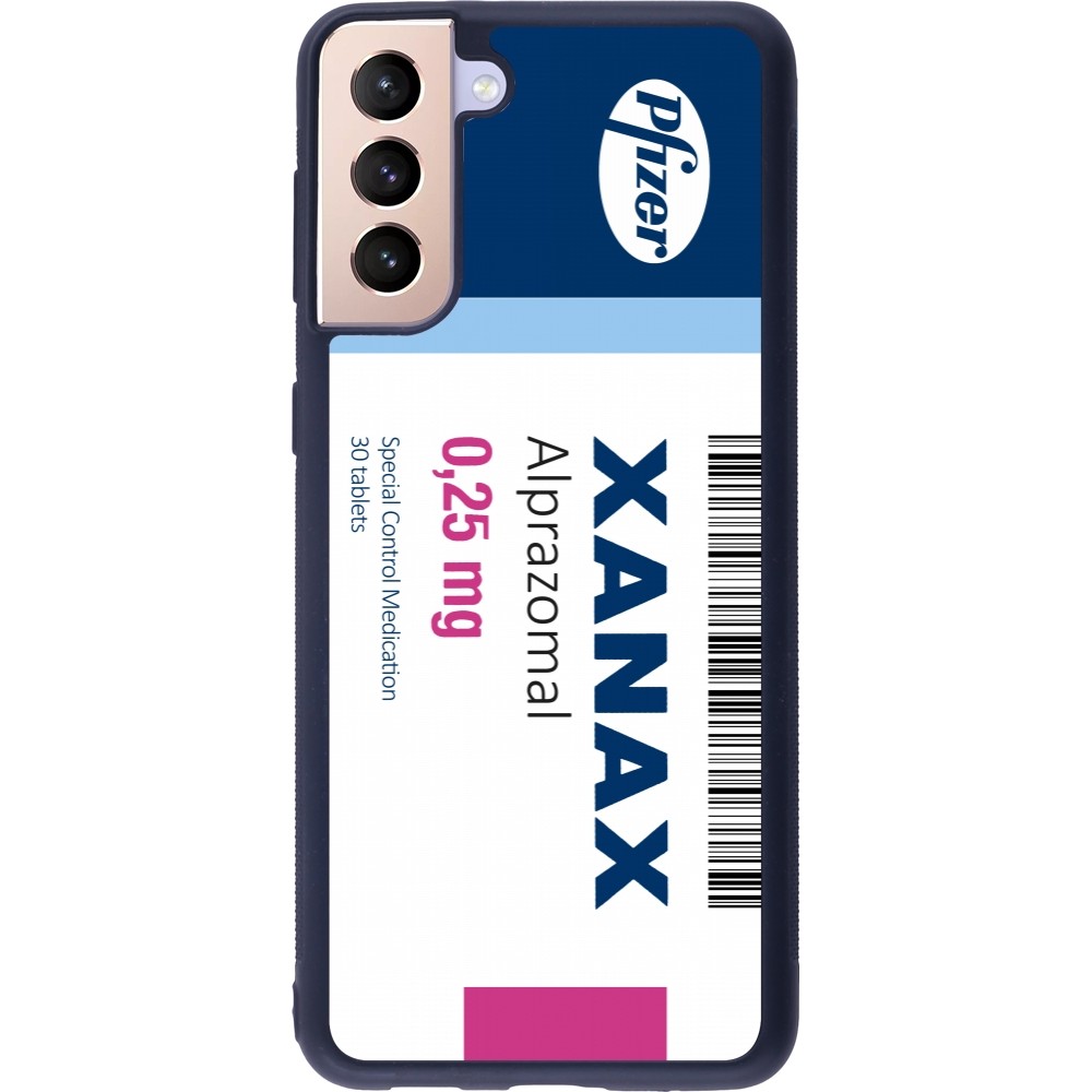 Coque Samsung Galaxy S21+ 5G - Silicone rigide noir Xanax Alprazolam 2025
