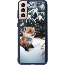 Samsung Galaxy S21+ 5G Case Hülle - Silikon schwarz Weihnachten 2023 Fuechslein Tanne