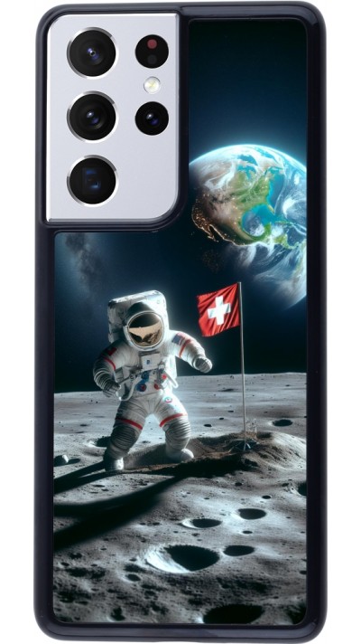 Samsung Galaxy S21 Ultra 5G Case Hülle - Astro Schweiz auf dem Mond