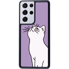 Coque Samsung Galaxy S21 Ultra 5G - Chat sur fond violet