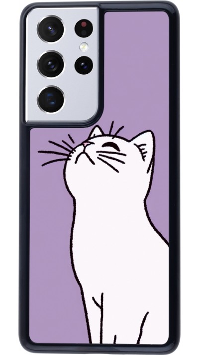 Samsung Galaxy S21 Ultra 5G Case Hülle - Chat auf lila Hintergrund