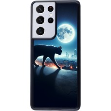 Samsung Galaxy S21 Ultra 5G Case Hülle - Schwarze Katze unter dem Vollmond