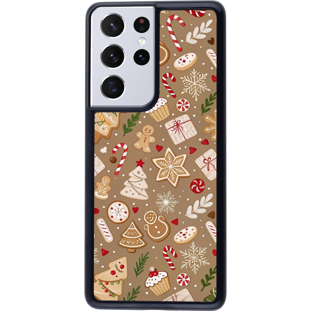 Coque Samsung Galaxy S21 Ultra 5G - Christmas 25 Pattern Ginger Cookie