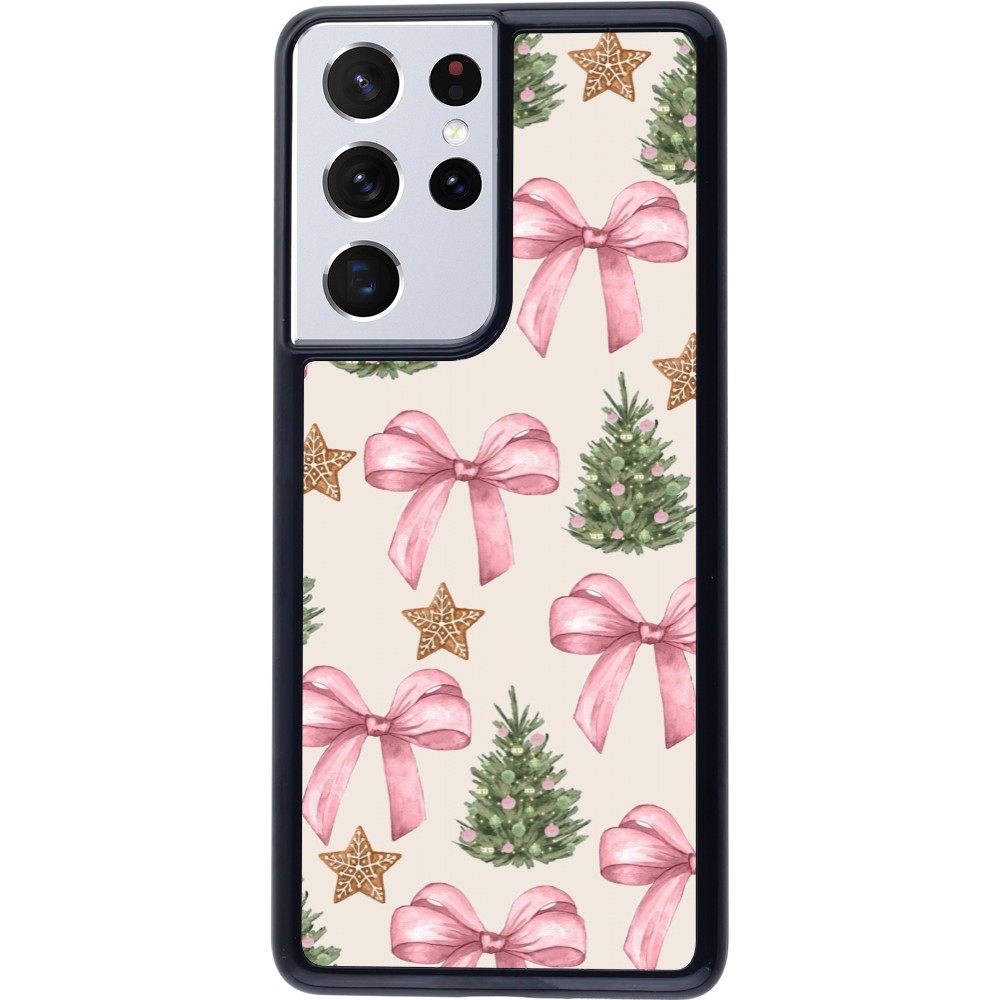 Coque Samsung Galaxy S21 Ultra 5G - Christmas 25 Vintage Ribbons