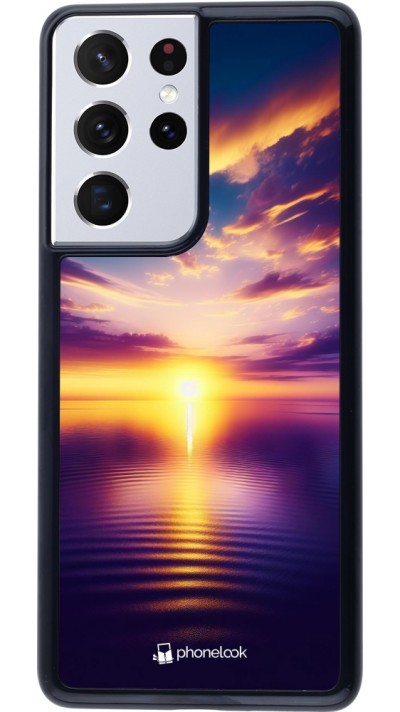 Coque Samsung Galaxy S21 Ultra 5G - Coucher soleil jaune violet