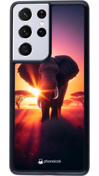 Coque Samsung Galaxy S21 Ultra 5G - Elephant Sunrise Beauty