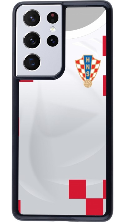 Samsung Galaxy S21 Ultra 5G Case Hülle - Kroatien 2022 personalisierbares Fussballtrikot