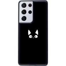 Coque Samsung Galaxy S21 Ultra 5G - Funny cat on black