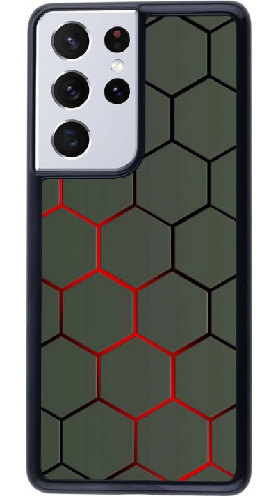 Coque Samsung Galaxy S21 Ultra 5G - Geometric Line red