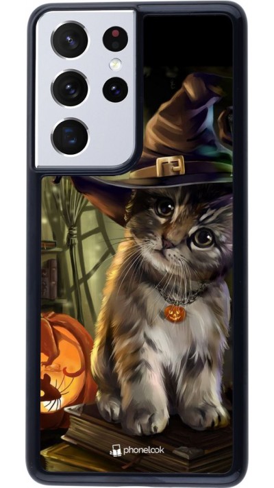 Hülle Samsung Galaxy S21 Ultra 5G - Halloween 21 Witch cat