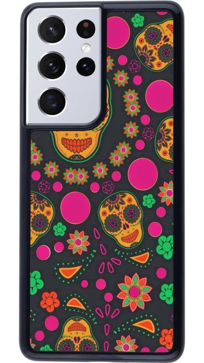 Coque Samsung Galaxy S21 Ultra 5G - Halloween 22 colorful mexican skulls