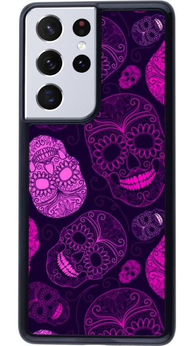 Coque Samsung Galaxy S21 Ultra 5G - Halloween 2023 pink skulls