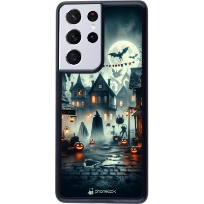 Samsung Galaxy S21 Ultra 5G Case Hülle - Halloween Spukstadt