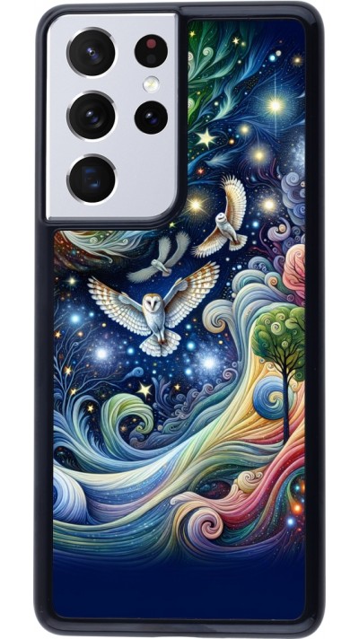 Coque Samsung Galaxy S21 Ultra 5G - hibou volant floral