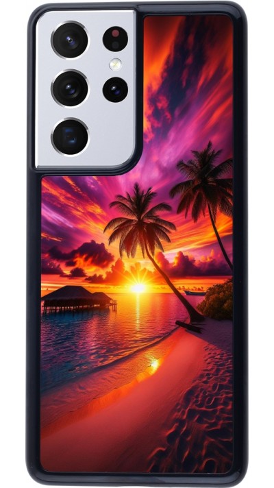 Samsung Galaxy S21 Ultra 5G Case Hülle - Malediven Abenddämmerung Glückseligkeit