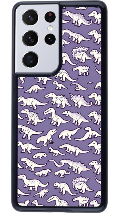 Samsung Galaxy S21 Ultra 5G Case Hülle - Mini-Dino-Muster violett