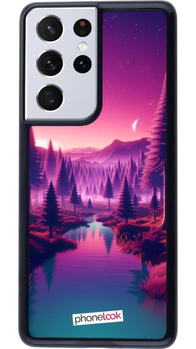 Samsung Galaxy S21 Ultra 5G Case Hülle - Lila-rosa Landschaft