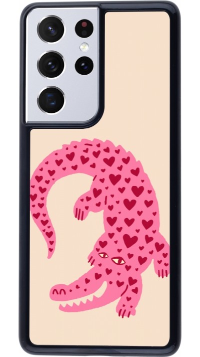 Coque Samsung Galaxy S21 Ultra 5G - Pink crocodile 2026