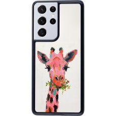 Samsung Galaxy S21 Ultra 5G Case Hülle - Pink Girafe Paint