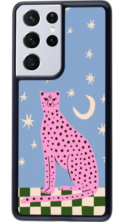 Coque Samsung Galaxy S21 Ultra 5G - Pink leopard with stars 2026