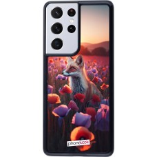 Samsung Galaxy S21 Ultra 5G Case Hülle - Purpurroter Fuchs bei Dammerung