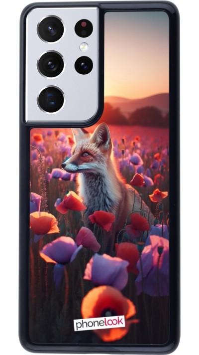 Samsung Galaxy S21 Ultra 5G Case Hülle - Purpurroter Fuchs bei Dammerung