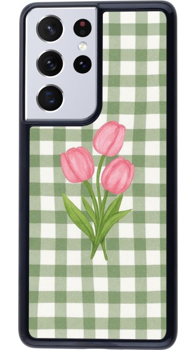 Samsung Galaxy S21 Ultra 5G Case Hülle - Green vichy tulips Spring 2026